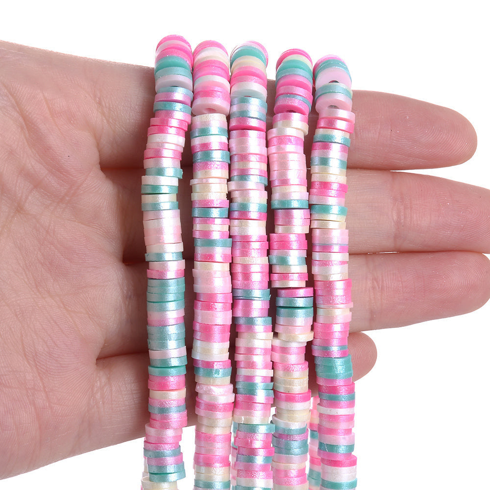 Flat Round Polymer Clay Beads