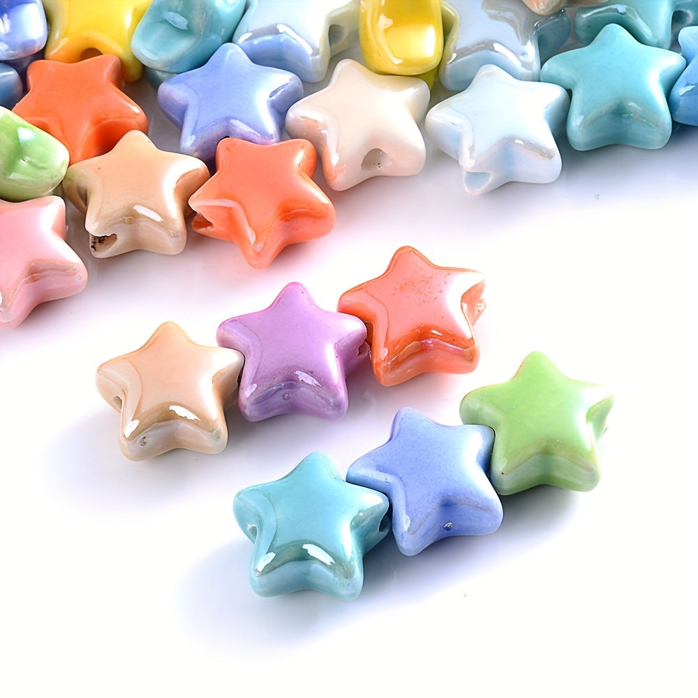 10PCS 13.5mm Multicolor Star Ceramic Bead Set