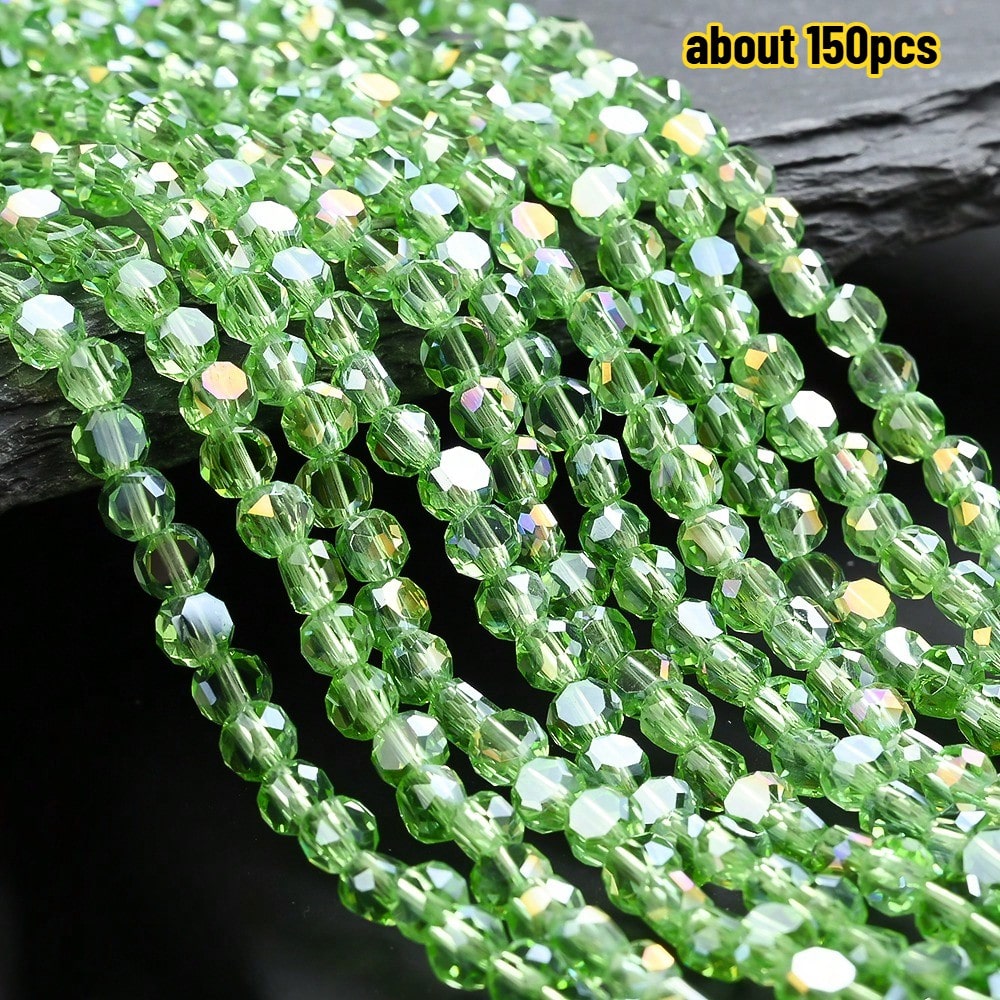 Multicolor AB Faceted Glass Beads