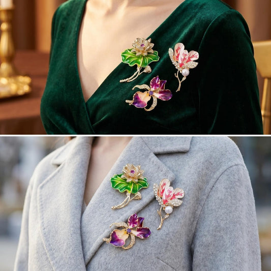 Flower Brooch Set