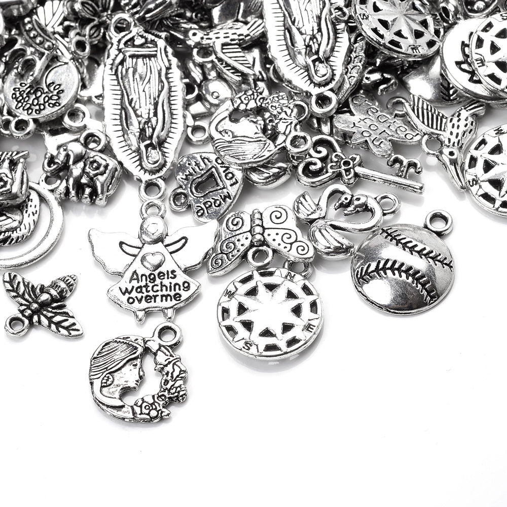 Vintage Silver Charm Beads Set