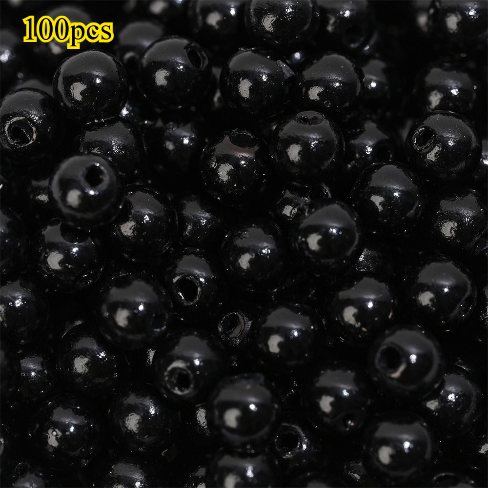 100pcs Random Colorful 8mm Round Acrylic Spacer Beads