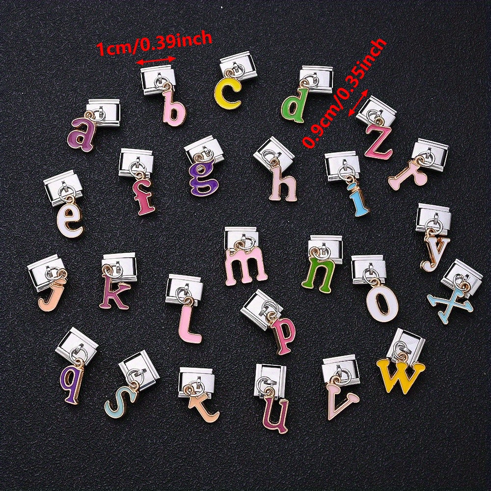 1PC A-Z English Letter Charm Link Set for 9mm Bracelets