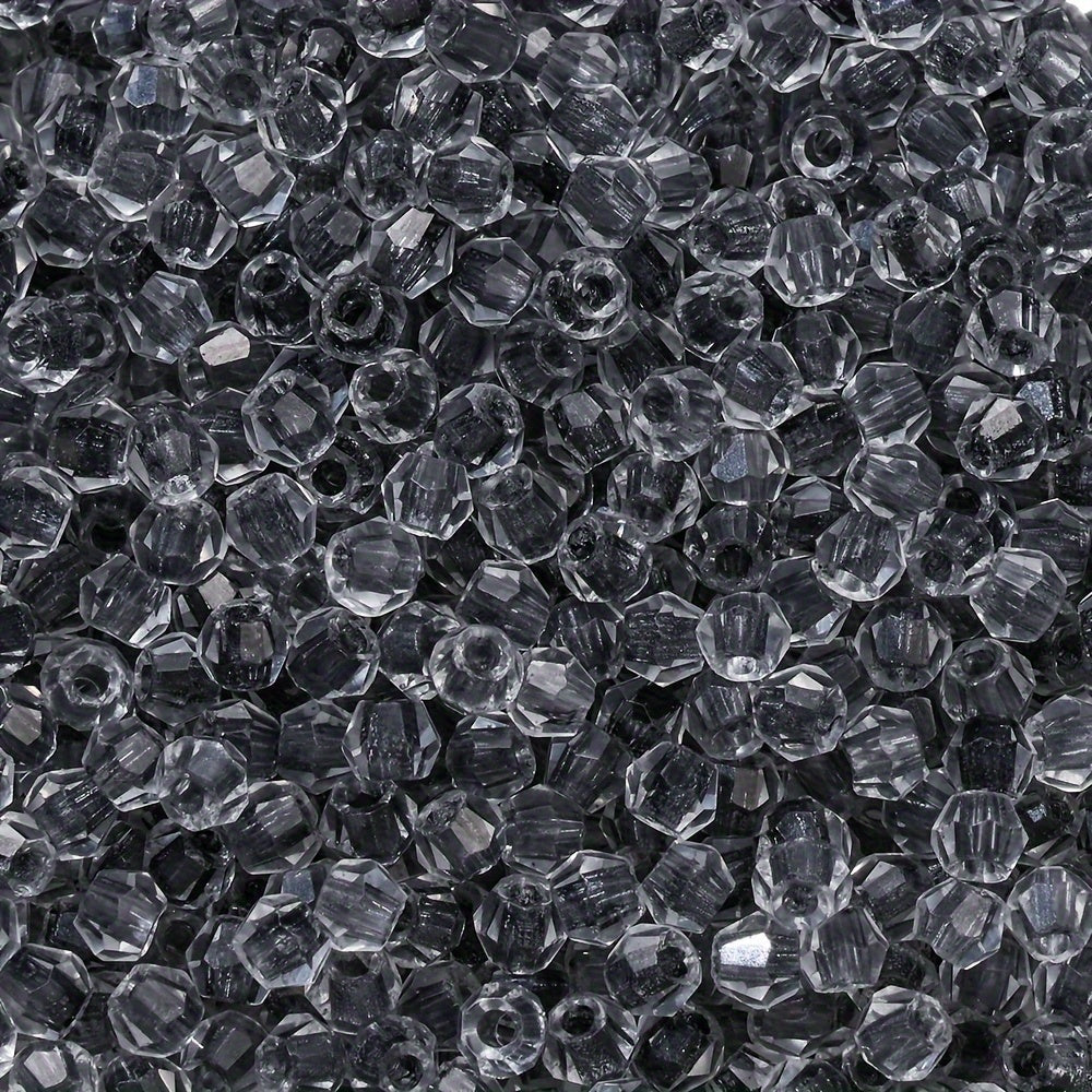 Transparent 4 mm Diamond-Shaped Glass Beads