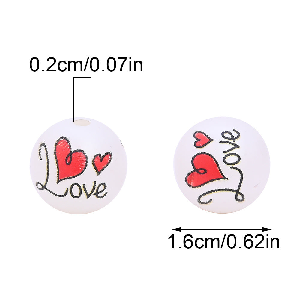 Acrylic LOVE Letter Beads