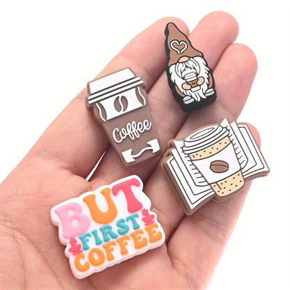 20pcs 14-30mm Coffee Gnome Silicone Beads