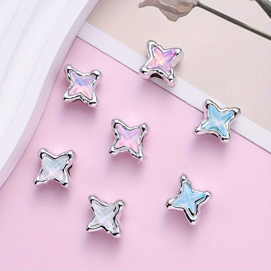Four-Pointed Star Plastic Spacer Beads