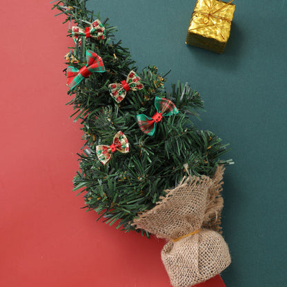 Christmas Gold Threaded Ripple Bow Embellishments
