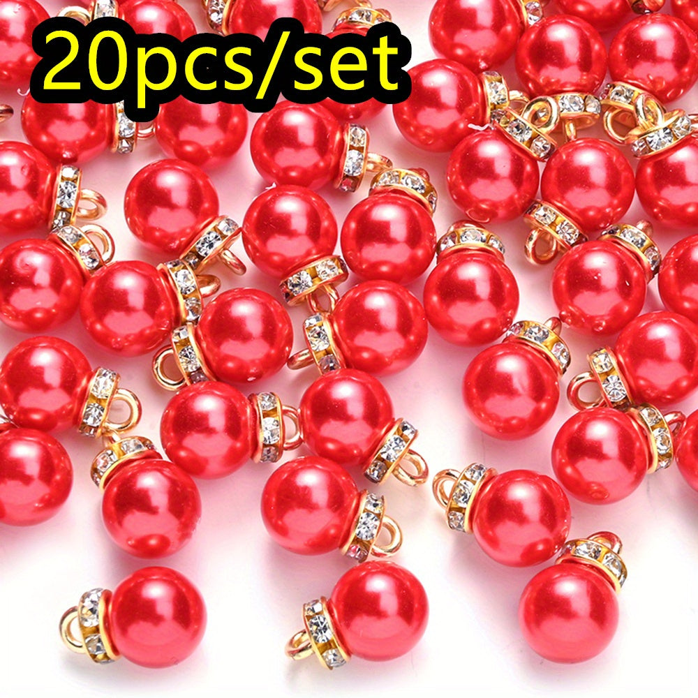 20pcs/set Shiny CCB Christmas Imitation Pearl Pendant Beads