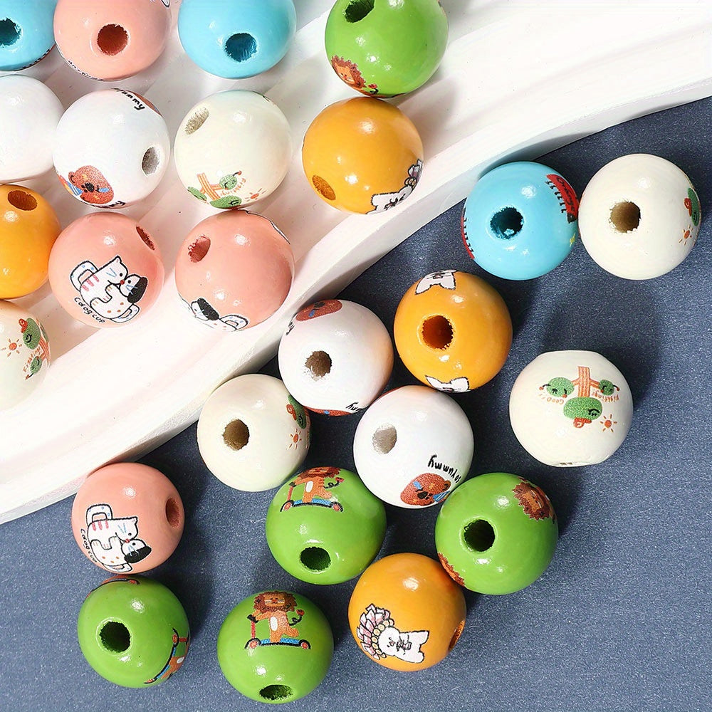 Mixed Round Wooden Beads