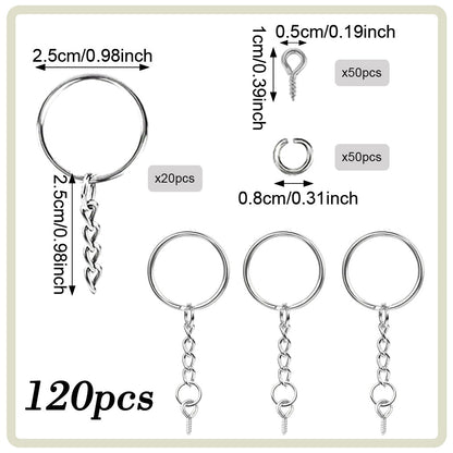 120/250-Piece DIY Keychain Making Supplies Set