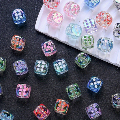 Clear Dice Shape Acrylic Beads