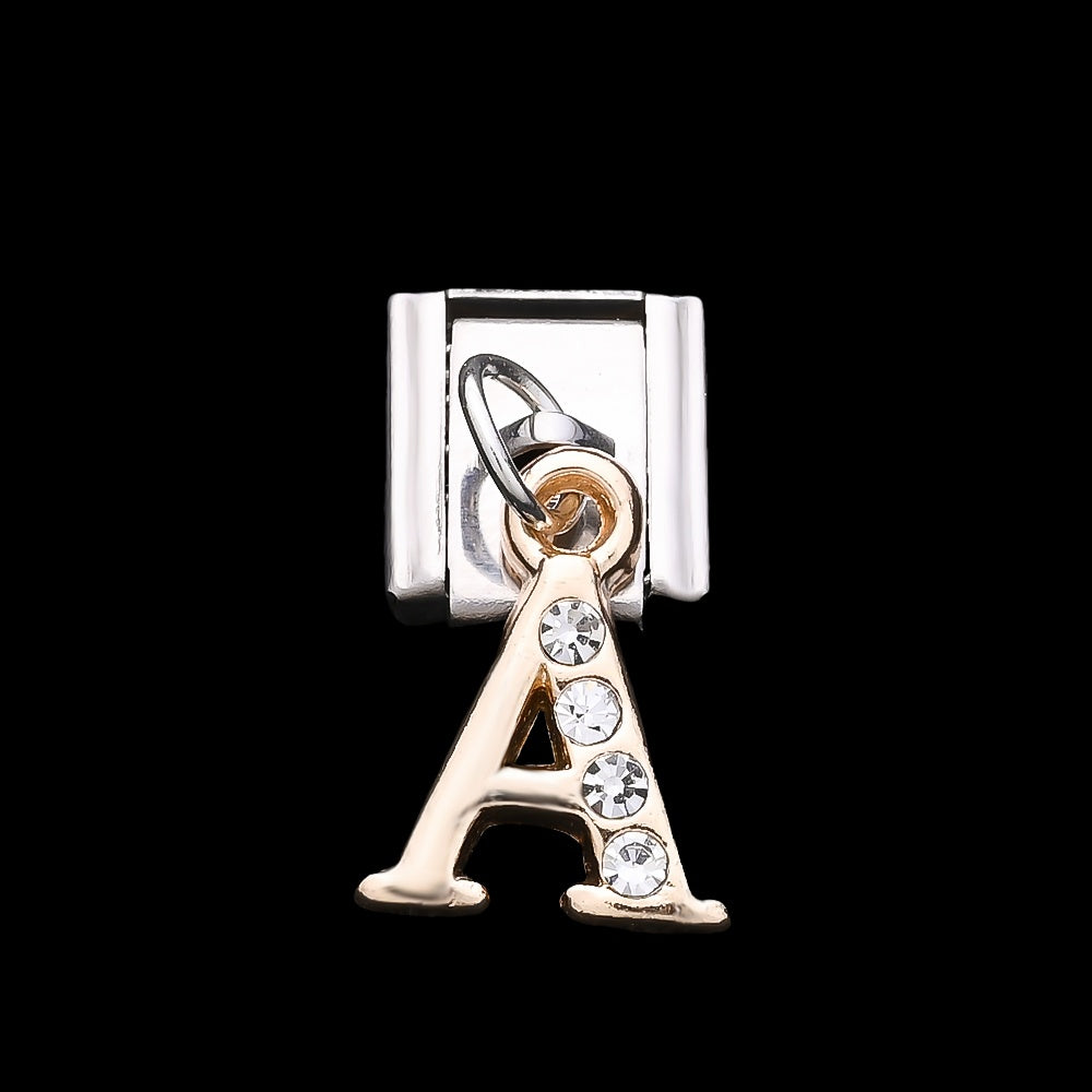 1PC Rhinestone A-Z Letter Modular Bracelet Charm Set