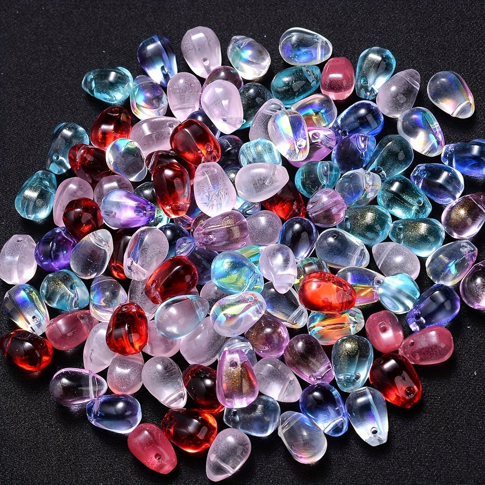 10PCS AB Water Drop Crystal-Style Bead Set