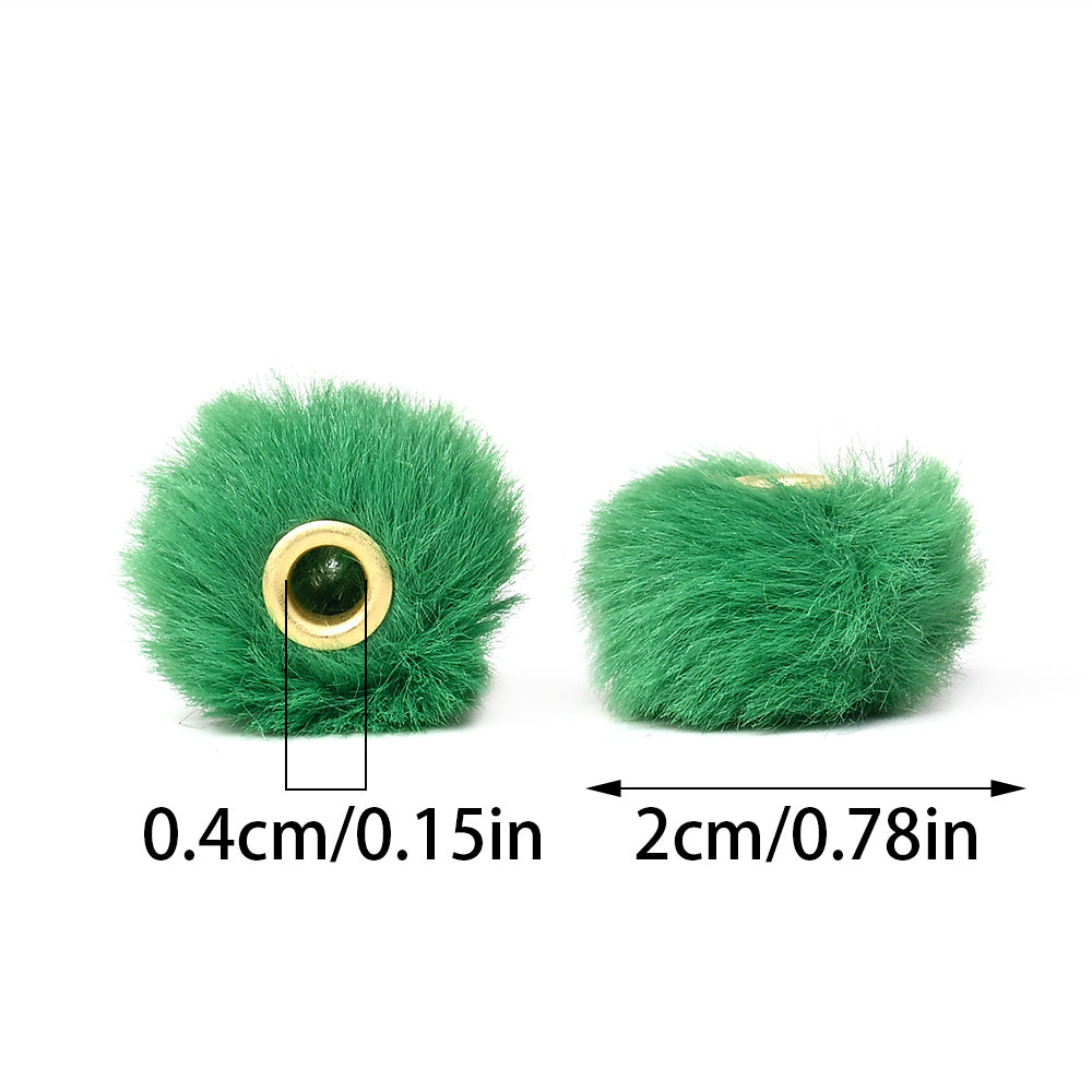 Green Faux Fur Beads