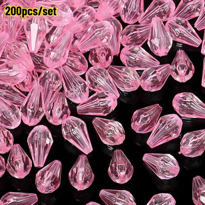 Faceted Waterdrop Acrylic Beads