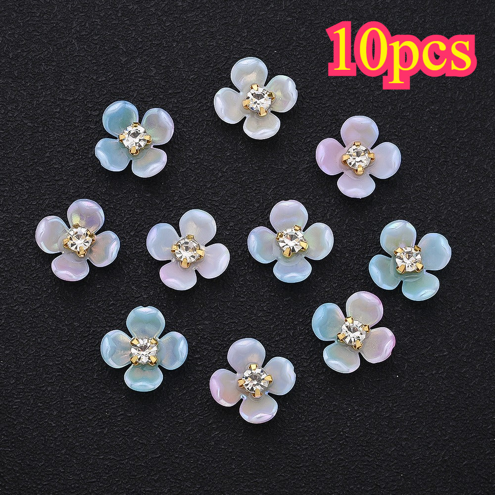 30pcs 15mm Gradient Acrylic Flower Beads
