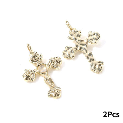 Y2K Rhinestone Cross Alloy Pendants