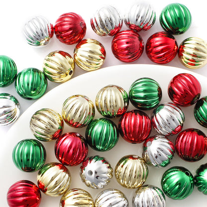 Pumpkin Round Acrylic Beads