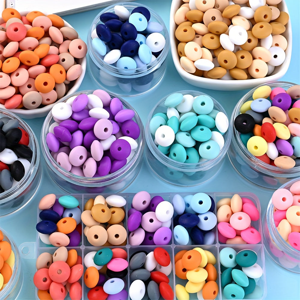 Frosted Flat Silicone Spacer Beads