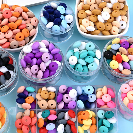 Frosted Flat Silicone Spacer Beads