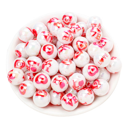 10pcs 16mm Valentine's Day AB Color Acrylic Beads
