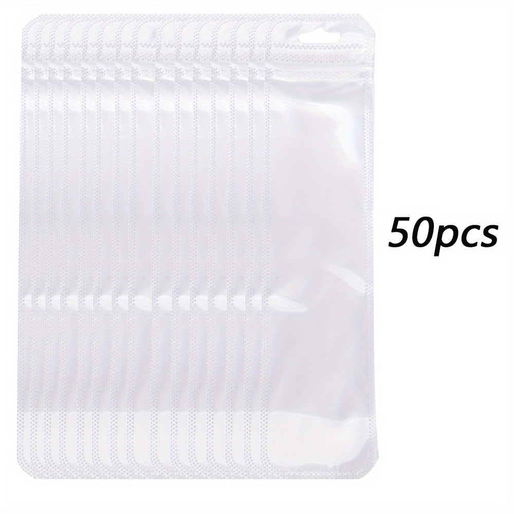 50/100-Piece Holographic Laser Resealable Packaging Bags