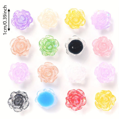 Fluorescent Camellia Acrylic Flatback Beads
