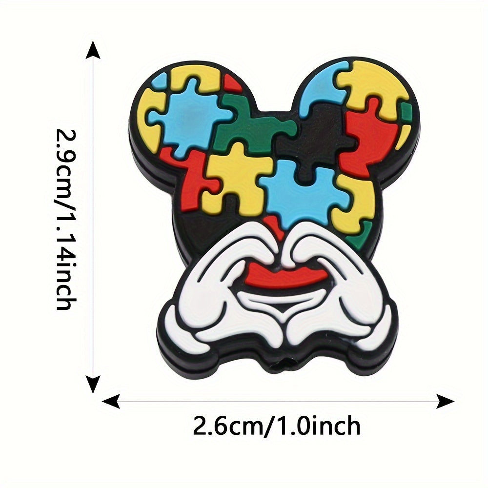 Puzzle Theme Silicone Beads