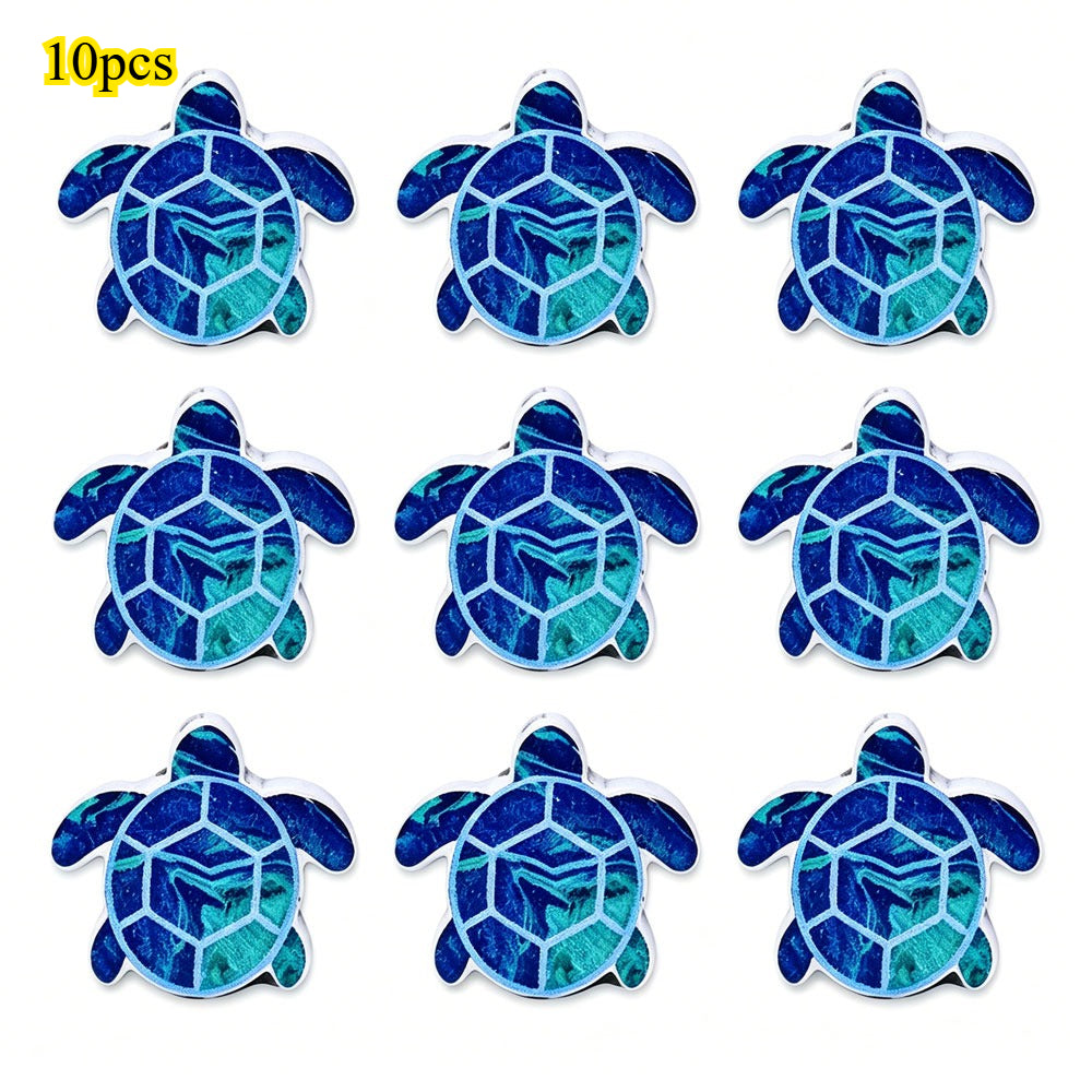 Marine-Themed Wooden Beads