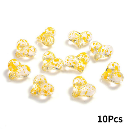 Starry Sky Heart Acrylic Beads
