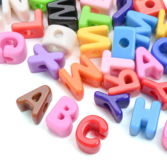 100pcs Large Letter Acrylic Sparkling Beads