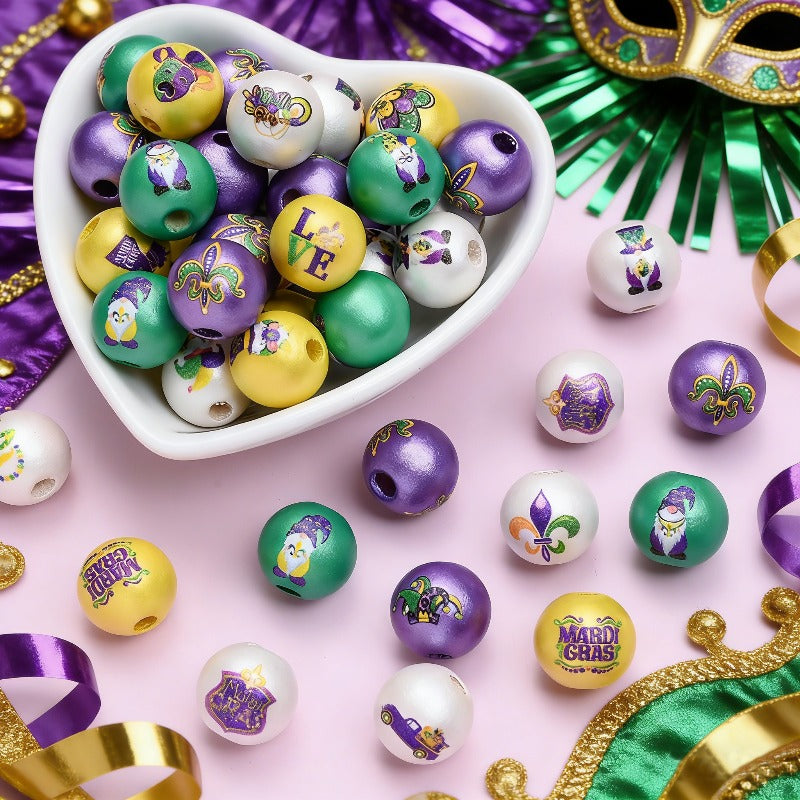 10pcs/set 16mm Carnival Wooden Beads