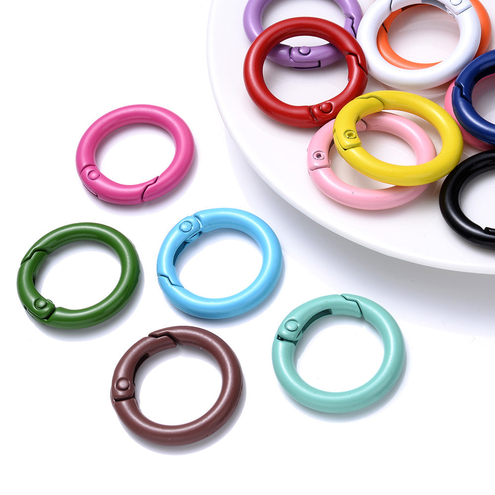 Round Keychain Buckle Spring Clasps Set
