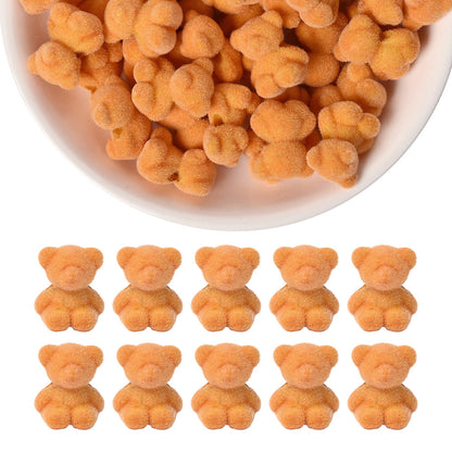 Resin Flocked Bowknot Beads