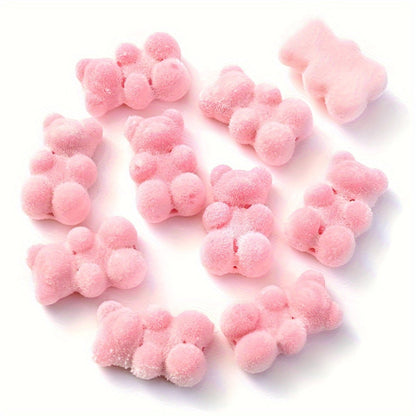 Macaron Flocking Bear Acrylic Beads