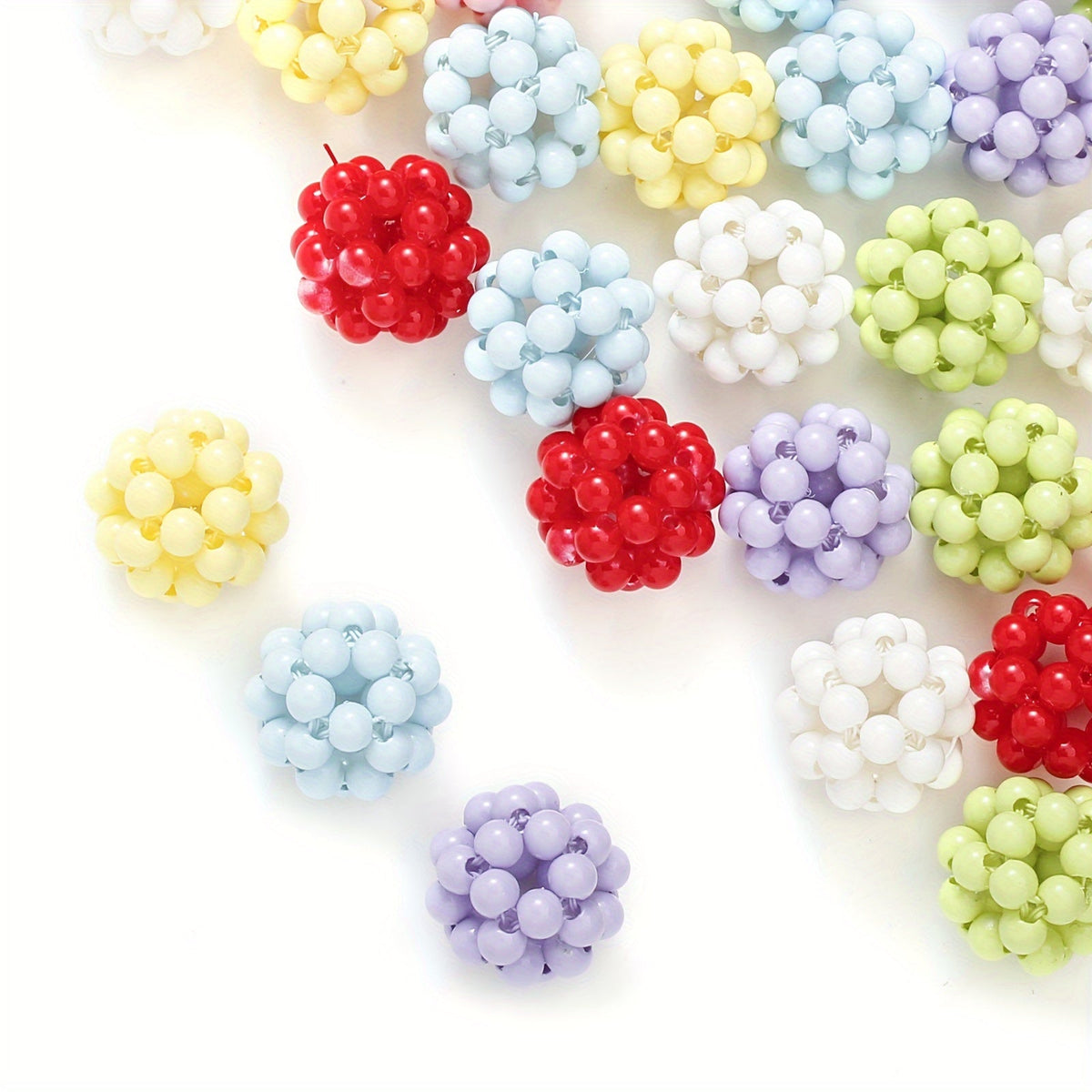 Macaron Woven Acrylic Beads