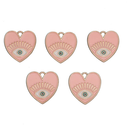 Evil Eye Heart Pendants Charms