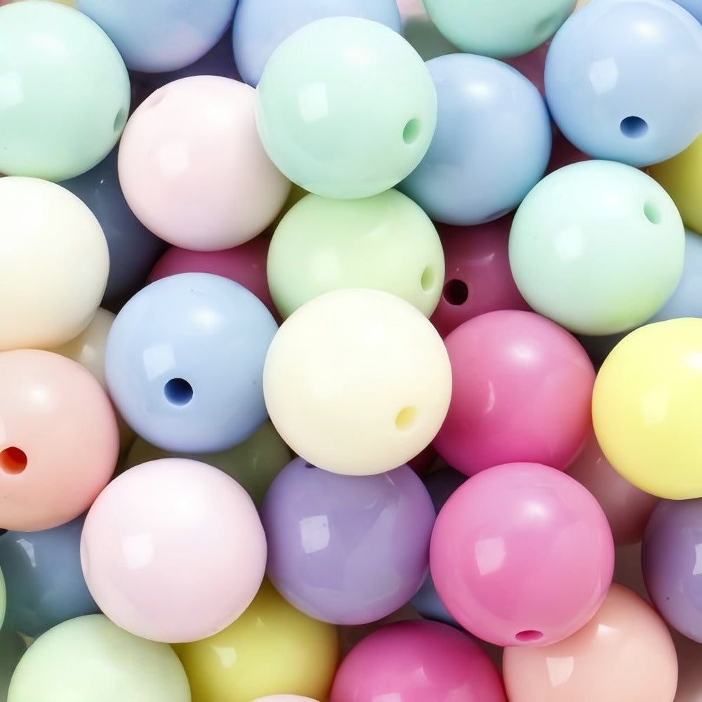 50pcs 16mm Vibrant Acrylic Round Spacer Beads