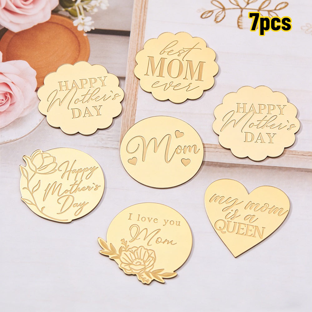 7/14-Piece Mother's Day Acrylic Cake Topper Set