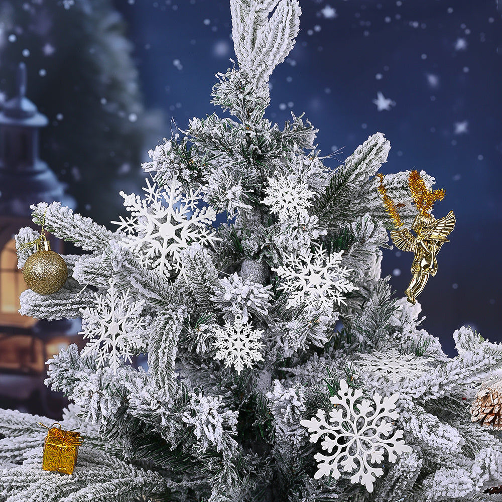 White Glitter Snowflake Hanging Ornaments