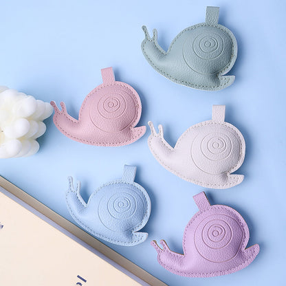 1PC 72×88mm 3D Leather Snail Pendant Keychain
