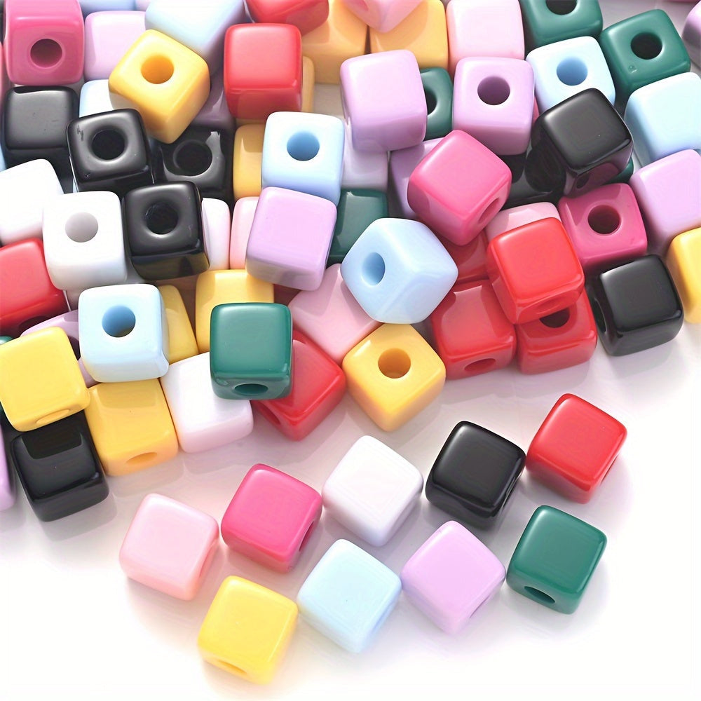 Mixed Color Square Acrylic Beads