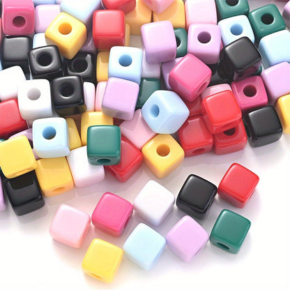 Mixed Color Square Acrylic Beads