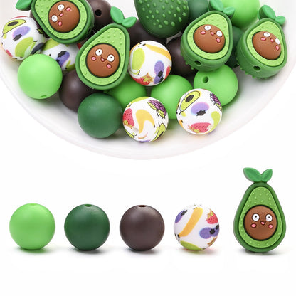 25PCS Fruit Collection Silicone Bead Set
