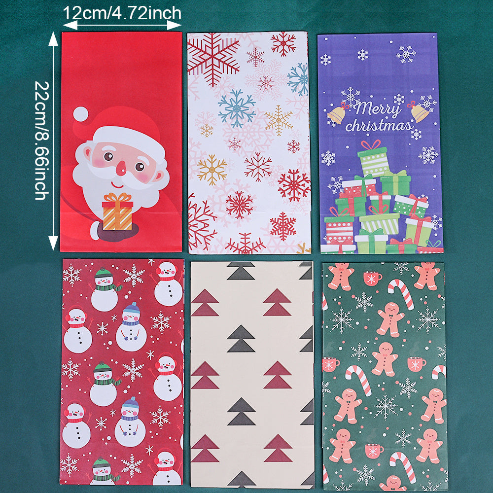Christmas Paper Gift Bags with Sealing Stickers