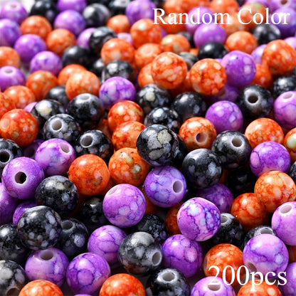 200/500pcs Halloween Acrylic Crackle Beads