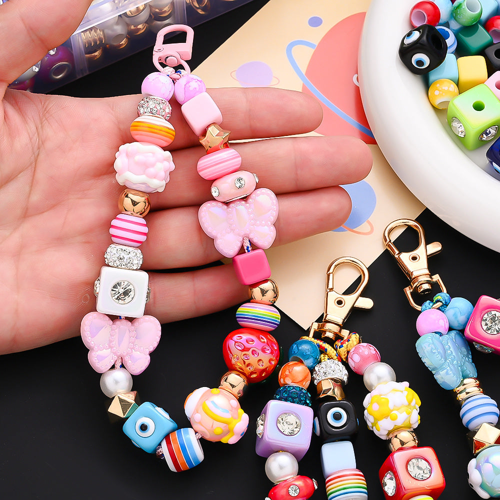 Colorful Acrylic Beaded Keychain Kit