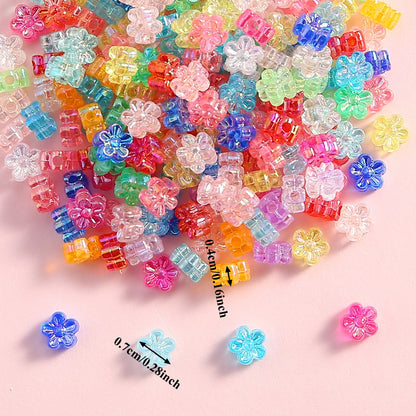 100pcs 4x7mm AB Color Flower Acrylic Beads