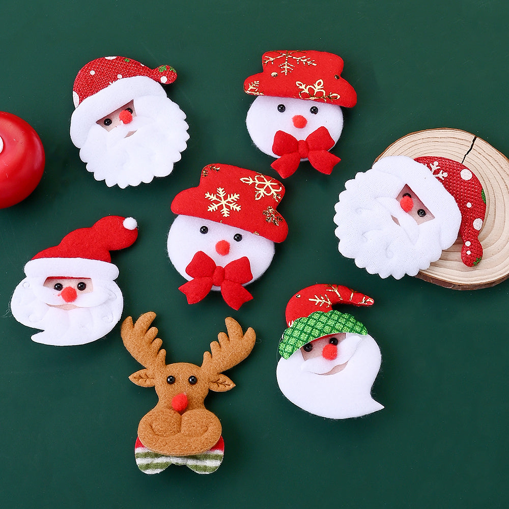 10PCS Christmas Santa Claus & Reindeer Embroidered Patch Set